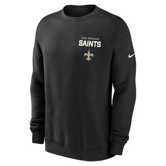 Nike New Orleans Saints Draw Block Club Nike Mens NFL Pullover Crew in Black | NKPV00A7W-KU0