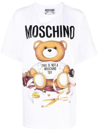 Moschino T-shirt met teddybeerprint - Wit