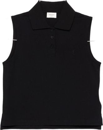 Saint Laurent Sleeveless Tops, female, Black, Size: XS Sleeveless Top
