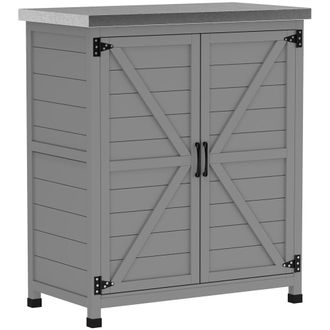 OUTSUNNY Caseta de jard&iacute;n 79x43x92 cm gris