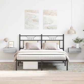 vidaXL Comodini Pensili Grigio Sonoma 2pz 40x30x15cm Legno Multistrato - Vidaxl
