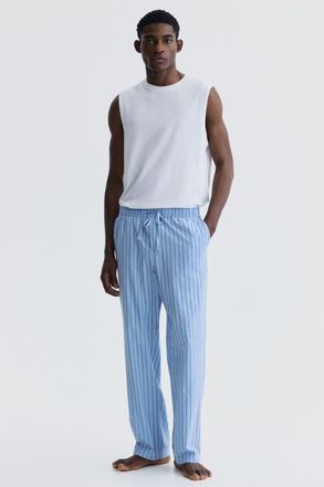 H&M Relaxed-fit poplin pants in Light Blue/striped at Nordstrom, Size Xx-Large