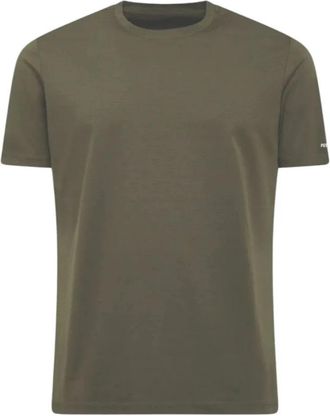 People of Shibuya T-shirt met ronde hals- garen 80/1- Schots garen effect- ultralicht - Heren - T-shirts - Groen - XL - Katoen - Tops
