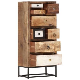 Berkfield Home Drawer Cabinet 45x30x105 cm Solid Reclaimed Wood in Brown | Size: 45 x 30 x 105 cm