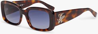 Tommy Hilfiger Womens Bold Rectangular Frame Sunglasses - Brown
