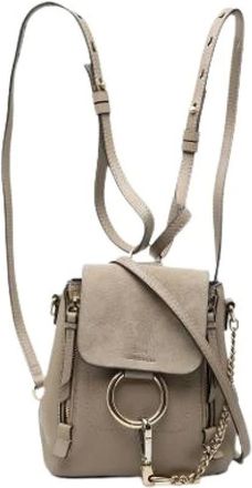 Chlo&eacute; Pre-owned Backpacks, female, Brown, Size: ONE SIZE Pre-owned Mini Faye Backpack