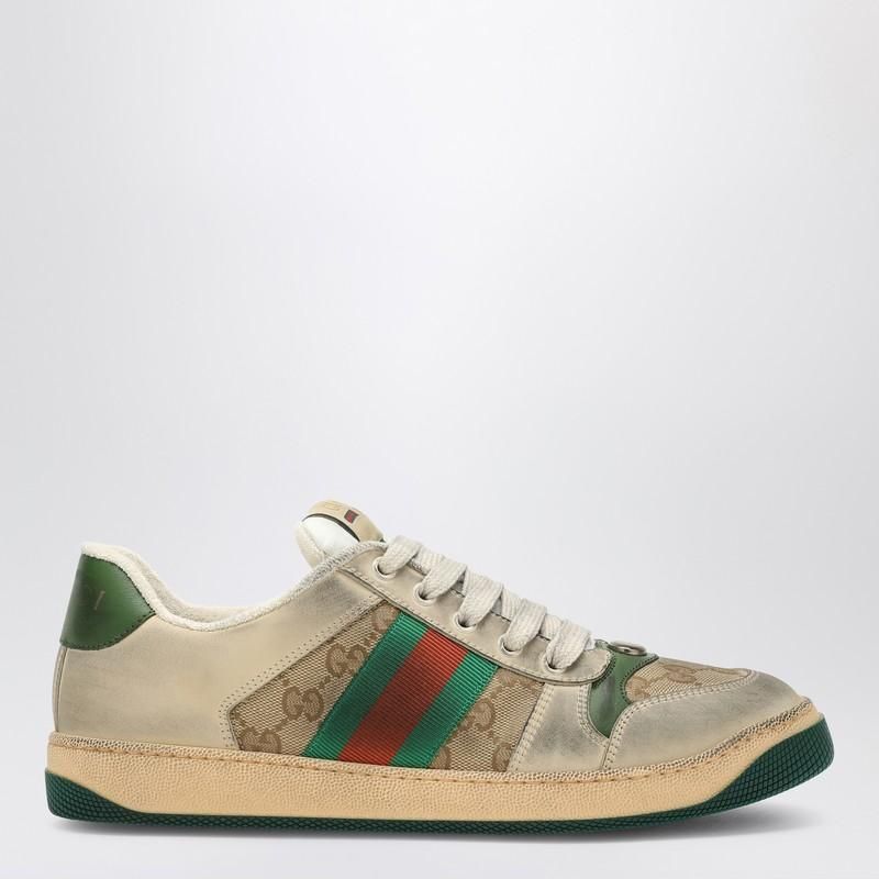 [GUCCI] Women's Maxi GG Sneakers (女性マキシGGスニーカー) Women's GG sneaker in brown leather and canvas | GUCCI® CA