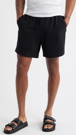 Open Edit Drawstring Pull-On Resort Shorts in Black at Nordstrom, Size Xx-Large