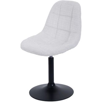 Hhg Sedia da pranzo HHG 893, poltroncina sedia da cucina girevole, acciaio Stoffa/tessuto ciniglia (465g/m&sup2;), avorio