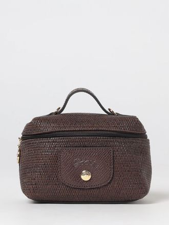 Longchamp Borsa a mano mini Le Pliage in rafia con manico in pelle