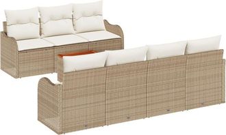 vidaXL Vidaxl - Garden Sofa Set 8 pcs Beige, white