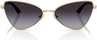 Jimmy Choo London 57mm Gradient Cat Eye Sunglasses in Pale Gold/gradient Gray at Nordstrom
