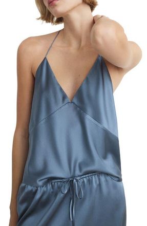 Mango Stretch Silk Camisole in Blue at Nordstrom, Size Medium