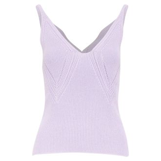 Jil Sander pointelle ribbed knit tank top