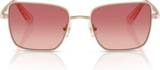 Swarovski 53mm Gradient Round Sunglasses in Pale Gold at Nordstrom