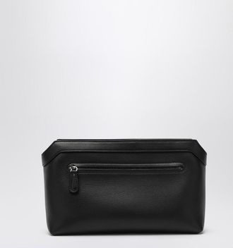 The Row Black leather clutch bag