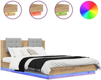 vidaXL Estructura De Cama Con Cabecero Roble Artesanal 150 X 200 Cm Vidaxl