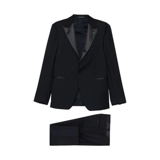 Tagliatore Single Breasted Suits, male, Black, Size: M Sfbr15A01 Suit