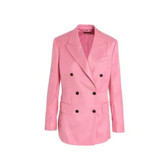 Tom Ford Double-Breasted Viscose Blazer - Pink