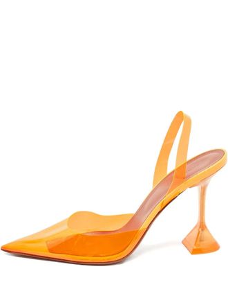 Amina Muaddi Pumps met puntige neus - Oranje