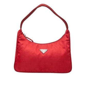 Prada Pre-owned Re-Edition Schoudertas - Dames - Pre-owned - Rood - Maat: ONE Size Nylon