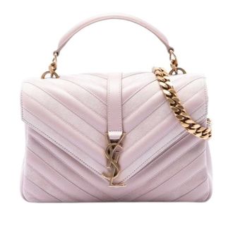 Saint Laurent Pre-owned Handbags, female, Pink, Size: ONE SIZE Pre-owned College Satchel