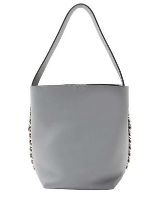 Givenchy Grey Leather Infinity Chain Bucket Bag (Authentic Pre-Loved)