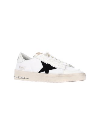 Golden Goose Leather with Star Motif Sneaker - White