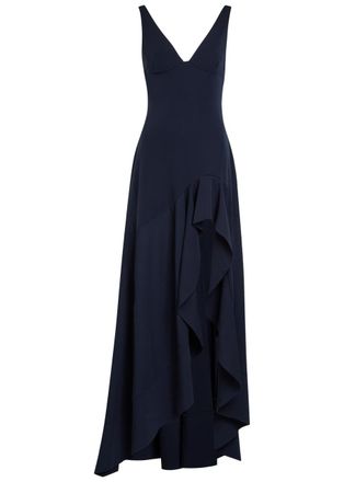 Stella McCartney Stella Mccartney Frill Woven Maxi Dress - Navy - 44 (UK12 / M)