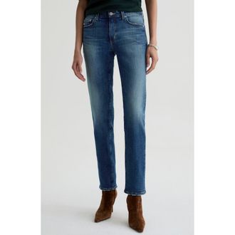 AG - Adriano Goldschmied Sandra Low Rise Slim Straight Leg Jeans in 10 Years Illiad at Nordstrom, Size 23