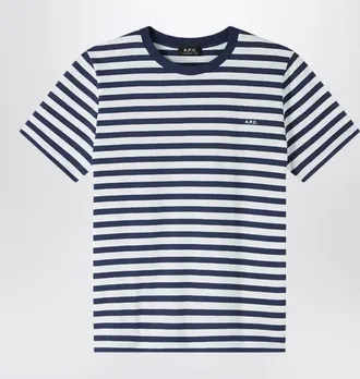 A.P.C. Striped blue and white crew-neck T-shirt