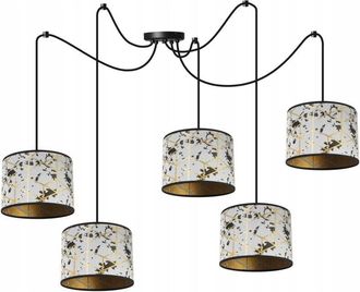 OEM L&aacute;mpara De Techo Colgante, Pantalla Con Estampado De Ara&ntilde;a, Dorada