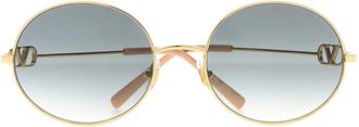 Valentino Garavani SUNGLASS Round Metal Frame Sunglasses - Gold