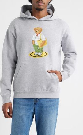 Market Stand for Peach Bear Graphic Hoodie in Ash Grey at Nordstrom, Size Xx-Large