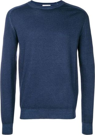 Etro C-neck Trui - Heren - Ronde hals truien - Blauw - L - Wol - Truien & Vesten