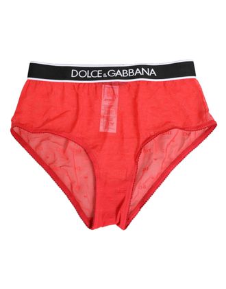 Dolce & Gabbana Womens Red Nylon Logo Waistband Brief Panty Underwear 07+pa Clothing