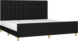 vidaXL Cama Sin Colch&oacute;n Tela Negro 200x200 Cm Vidaxl