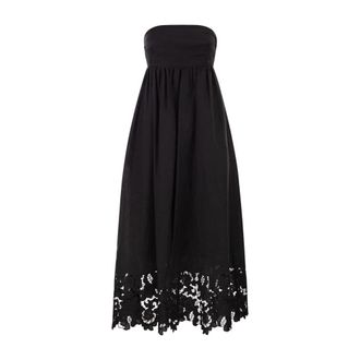Max Mara Scena Bustier Jurk - Dames - Casual kleedjes - Zwart - S - Katoen - Kleedjes