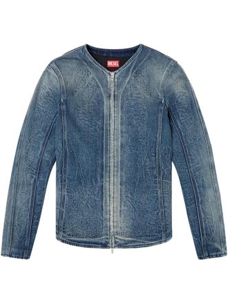 Diesel V-neck curved hem jacket - Blue