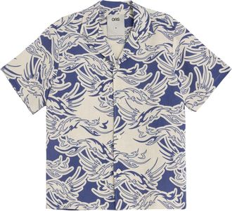OAS Rouge Cuba Shirt - Heren - Korte mouwen Overhemden - Veelkleurig - M - Linnen - Overhemden