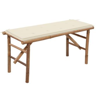 vidaXL Vidaxl - Banco De Jard&iacute;n Plegable Con Coj&iacute;n Bamb&uacute; 118 Cm