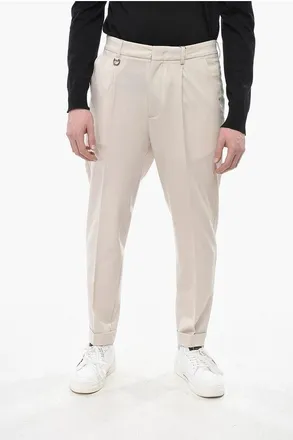 Paolo Pecora DUOMO Single-Pleat Wool-Blend Trousers with Turn-Up size 48