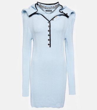 Y / Project Chain-embellished wool minidress