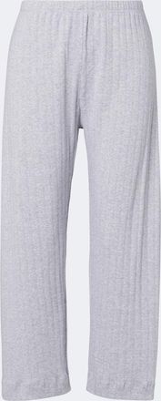 Leset Pointelle cropped cotton wide-leg pants