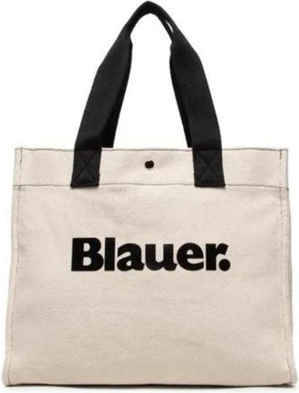 Blauer Canvas Strandtas Shopper - Dames - Shoppers - Beige - ONE Size - Tassen