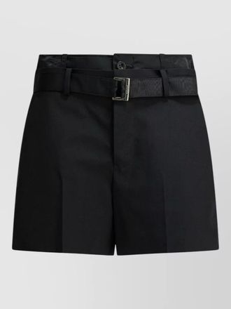 sacai pleated tailored shorts side and back pockets