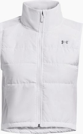 Under Armour Womens Launch Solid Patterned Reflective Performance Vest - White - Size: 12