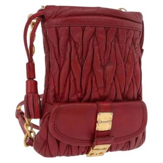 Miu Miu Pre-owned Shoulder Bag - Dames - Pre-owned - Rood - Maat: ONE Size Leer