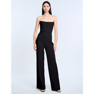BCBGeneration Corset Jupmsuit with Drape in Black at Nordstrom, Size 12