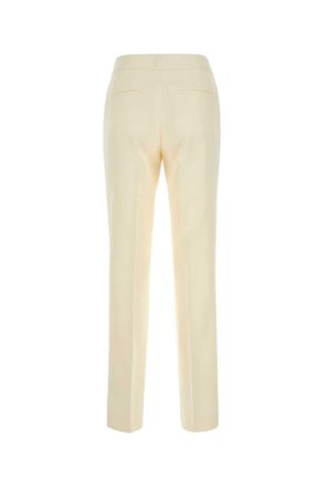 Jil Sander Womens Ivory Viscose Blend Pant 105 Exterior: Silk Pantaloni